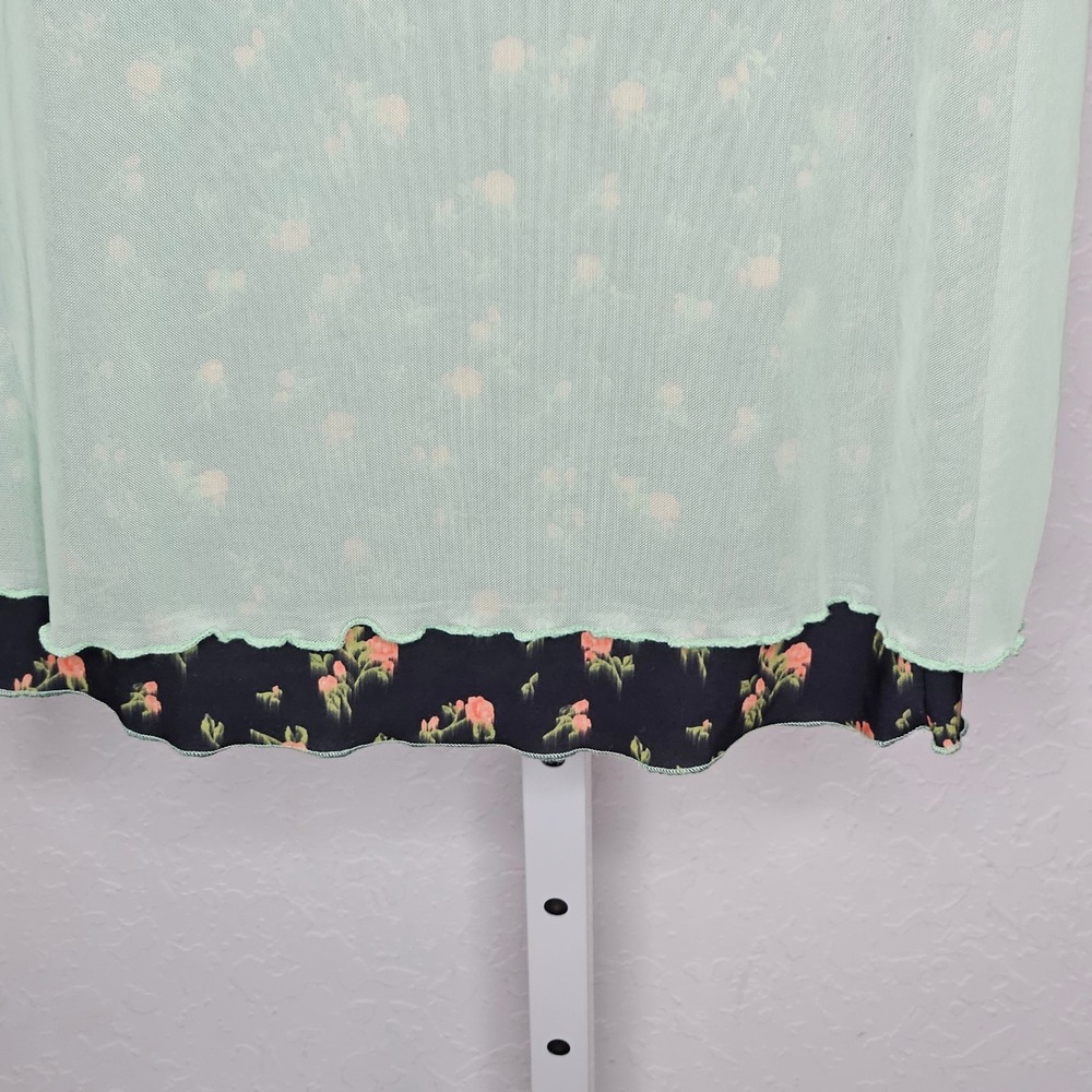 Urban Outfitters Sheer Mesh Floral Midi Skirt‎ Y2K Fairycore Layered S - Picture 4 of 9